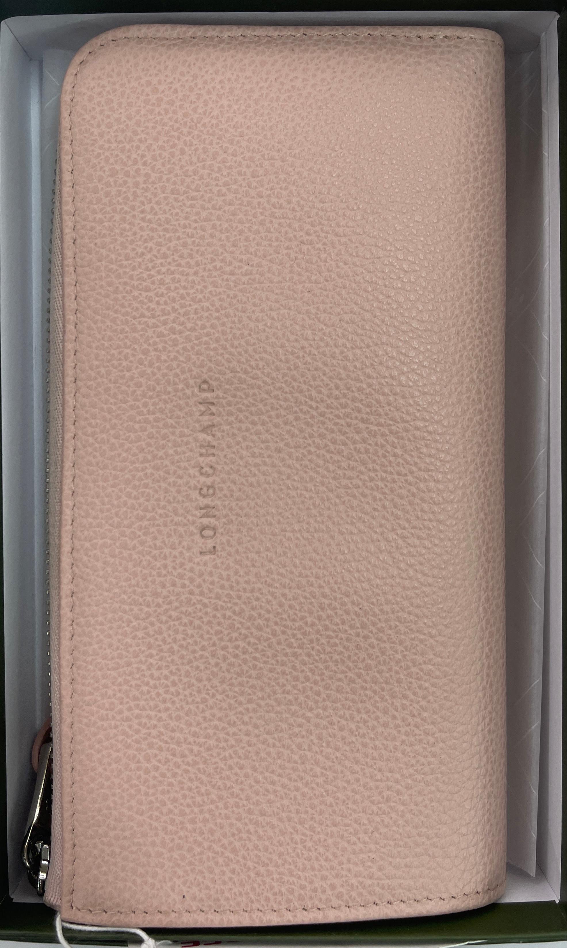 LONGCHAMP LC LE FOULONNE ZIP AROUND WALLET POWDER PINK L3418021507