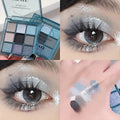 DIKALU Colorist Blue Mini 9 Colour Eyeshadow Palette Comprehensive Makeup Tray 7g