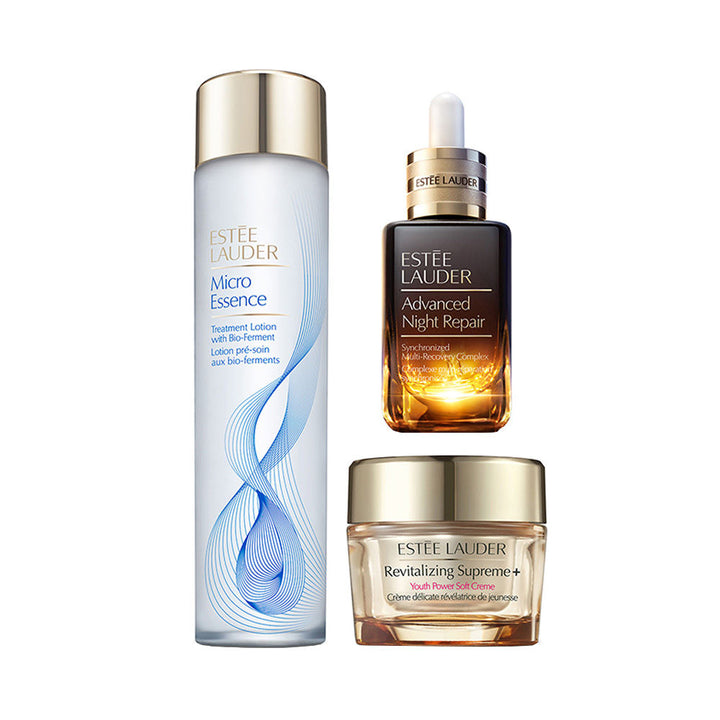Shop now at Beauty Vendor Australia Online -Estee Lauder Advanced Night ESSENTIALS Set : 200ml Micro Essence/50ml Advanced Night Repair /75ml Youth Power Soft Crème - Premium Range from Estee Lauder - Just $350!