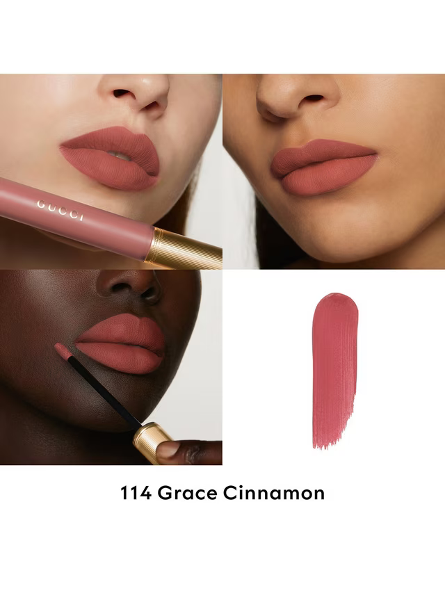 Gucci Lipstick Set Rouge a Lèvres Mat Liquid Soft Matte Set: Lipstick N° 114 Grace Cinnamon 6,5 g + Lipstick N° 1PC